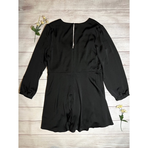 EXPRESS Long Sleeve Surplice Fit And Flare Dress - Picture 9 of 16